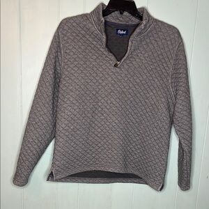 Oxford Gray Quilted Zip Up Sweater